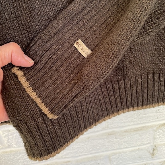 Columbia Olive Cotton Blend Crew Pullover Sweater - Picture 7 of 7